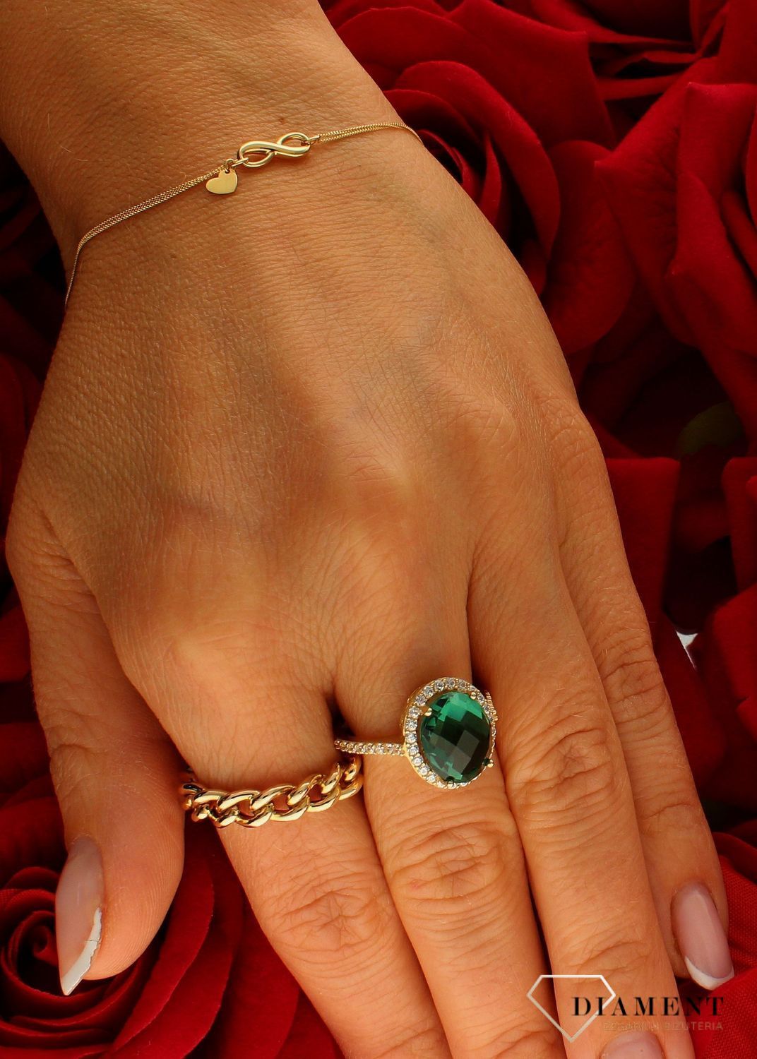 Złota bransoletka damska 375 delikatna ze znakiem nieskończoności BR 7309 375. Złota bransoletka damska. Złota bransoletka próby 375. Bransoletka złota damska delikatna celebrytka. Bransoletka złota celebrytka idealna.jpg